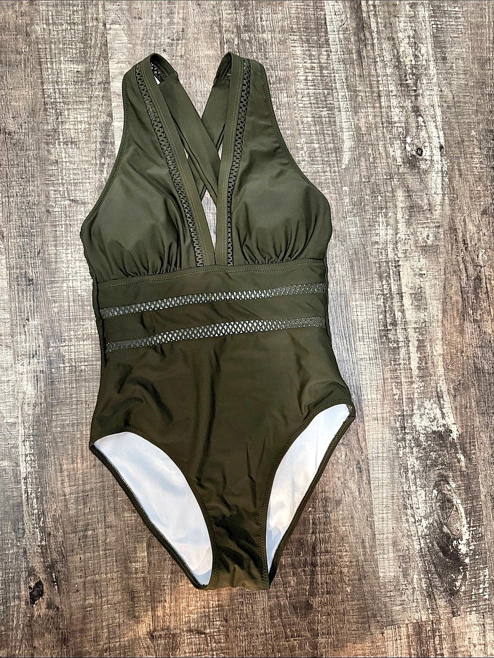 Women’s One-Piece Swimsuit in Green Size Small